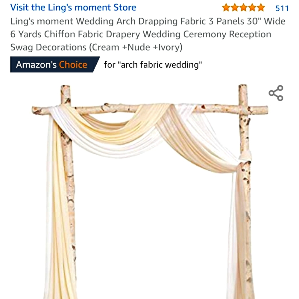 Wedding arch drapping fabric